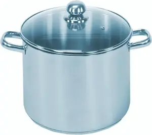 Сковорода из нержавеющей стали 24 см - Многофункциональная сковорода со стеклянной крышкой и объемом 10 литров. Markenlos