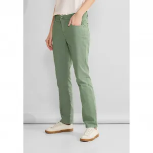 Брюки из ткани STREET ONE, средняя талия, зеленый