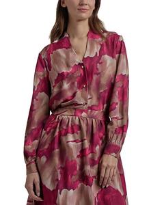 Блузка с акварельным принтом Misook, розовый