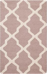 Ковер SAFAVIEH, 77 x 122 см, Cambridge Collection, Beige & Ivory, ручной работы, узор Trellis, шерсть, для помещений с высокой проходимостью: прихожая, гостиная, спальня (CAM121J)
