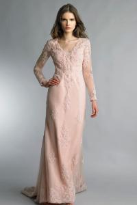 Платье с длинными рукавами, украшенное кружевом Basix Black Label, розовый