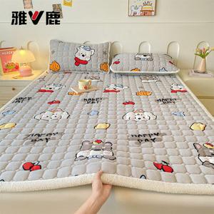 Yalu Наматрасник из молочного вельвета 90х190 см, утепленный, флисовый