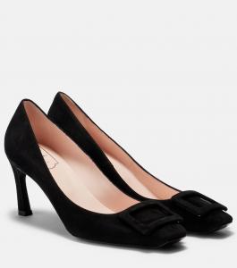 Туфли Trompette 70 из замши Roger Vivier, черный