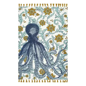Ковер с изображением осьминога Томаса Пола Nuloom, 92x305 см