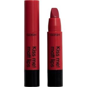 GOSH Kiss Me Matt Lips Красная помада Стойкая насыщенная пигментом Легкая кремовая текстура Мягкая матовая стойкая к поцелуям Увлажняющая веганская парфюмерная помада 007 Scarlet Kiss