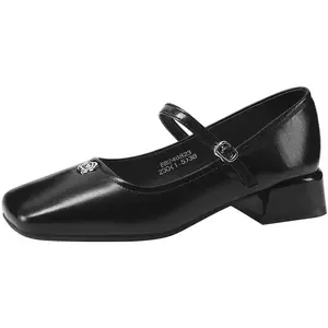 Mulinsen Женские туфли Мэри Джейн на массивном каблуке черные, цвет Black