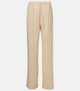 Прямые брюки White Label Magnus из льняной смеси Proenza Schouler, Light Wheat