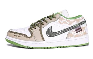 Jordan Air 1 устойчивые к истиранию низкие баскетбольные кроссовки мужские brown green