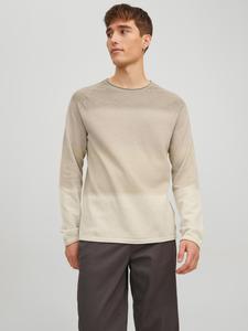 Пуловер Jack & Jones Rundhals Strick Langarm Sweater aus Baumwolle JJEHILL, бежевый