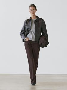 Брюки bootcut Massimo Dutti, chocolate