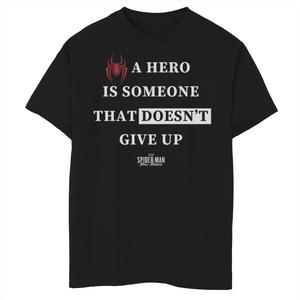 Футболка с текстовым рисунком для мальчиков 8–20 лет «Человек-паук Marvel: Майлз Моралес не сдается» Marvel