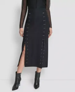 Женская миди-юбка с люверсами Dkny, черный