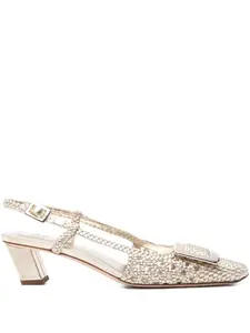 Туфли-лодочки Belle Vivier на каблуке 45 мм Roger Vivier, золотистый