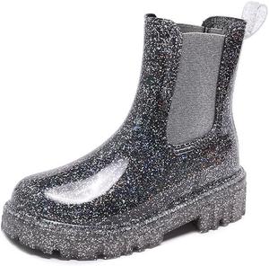Короткие резиновые сапоги для женщин на шнуровке, милые непромокаемые нескользящие челси Generic, Grey