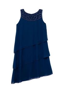 Многослойное коктейльное платье с пайетками sheego, синий