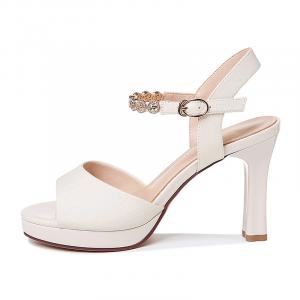 Guci Tianlun Женские туфли на платформе с массивным каблуком бежевые, цвет Beige