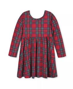 Праздничное платье в клетку с длинными рукавами в клетку для маленьких девочек Gerber, красный
