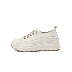 Легкие и дышащие низкие скейтерские кроссовки женские OCCAMAN, Бежевый абрикос