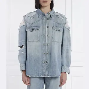 Джинсовая рубашка оверсайз Dondup - Made In Italy, синий