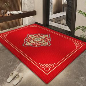 Dajiang Ковер 80x140 см для прихожей в китайском стиле, праздничный красный, с противоскользящей основой