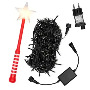 Светодиодная гирлянда с волшебной палочкой в качестве пульта дистанционного управления 300 лампочек - при нажатии кнопки они включают атмосферное освещение Bonetti, красный