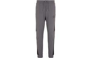 Брюки с принтом логотипа Ea7 и шнурком EMPORIO ARMANI, стальной серый