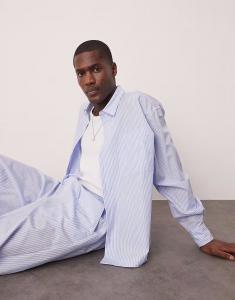 Рубашка свободного кроя в синюю полоску Asos Design