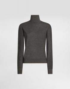 Кашемировый пуловер с воротником-стойкой Dolce & Gabbana, серый