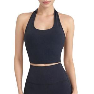 Женский спортивный топ-бюстье на запах с перекрестной спинкой и эластичной тканью Anna-Kaci, Black