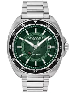 Мужские автоматические часы Charter из нержавеющей стали, серебристые, 44.5 мм COACH