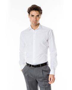 Мужская мягкая тонкая однотонная рубашка белого цвета Wickett Jones, белый