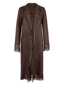 Кожаное пальто Roberto Cavalli, коричневый