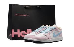 Jordan Кроссовки баскетбольные низкие Air 1 Cushioning, Wear Resistant, винтажные, Women's Pink