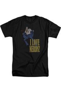 Футболка DC Comics I Love Nerds с коротким рукавом для взрослых Gildan, черный