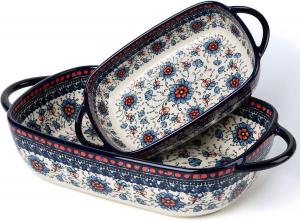 Набор керамических форм Onecci для духовки, 2 предмета, синий/красный