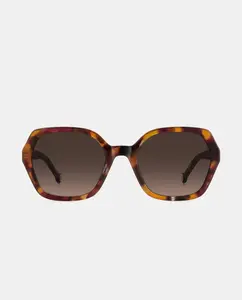 Женские солнцезащитные очки квадратной формы из ацетата с градиентными линзами Carolina Herrera, коричневый