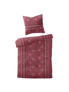 Traumschlaf Постельное белье со звездами и снежинками красного цвета