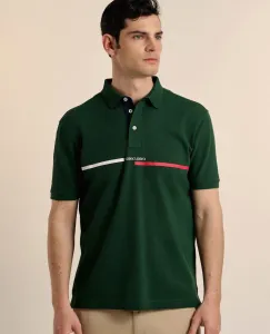 Мужская рубашка-поло классического кроя с короткими рукавами из пике Valecuatro, темно-зеленый
