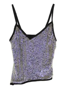 Топ с пайетками Mitiliane Couture, фиолетовый