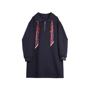 Женское платье с длинными рукавами ELLE, темно-синий