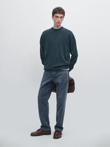 Свитер с круглым вырезом из смесовой шерсти Massimo Dutti, лавандовый