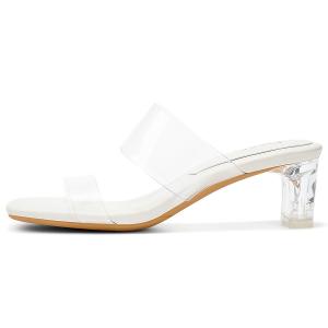 Слайды-шлепанцы женские OMS, бежевый medium heel (heel height 5cm)