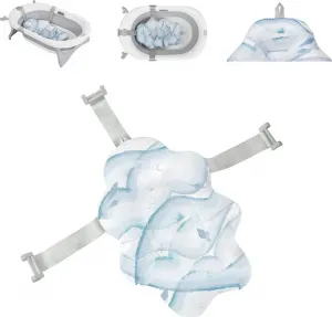 Подушка для купания Baby Nubo, коврик для ванны, пластиковые зажимы для купания с рождения, цвет светло-голубой Kikkaboo