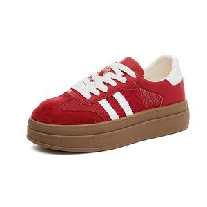 MOMGOG Женские устойчивые к истиранию низкие кеды повседневные красные, цвет Red