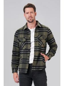 Рубашка на подкладке в лесную/черную клетку M.O.D