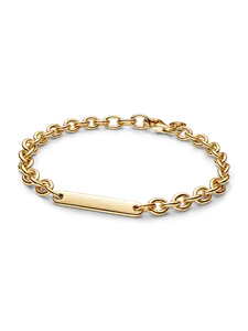 Браслет из звеньев с гравировкой Pandora, 14-каратное золотое покрытие
