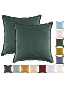 Jack Комплект из 2 наволочек, 45х45 см, хлопок, однотонный темно-зеленый цвет