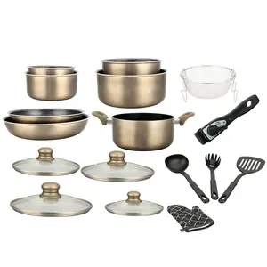 Набор кастрюль из 17 предметов - медного цвета - HG-8055 Herzberg