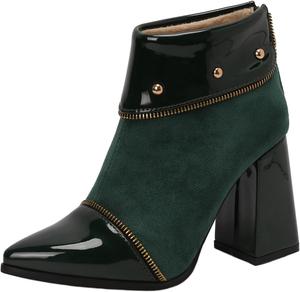Женские модные ботильоны LYYSKY с высокой шпилькой 9,5 см, заостренным носком, короткие, с молнией сзади и заклепками, на щиколотку, размеры US4-US15, Green(T638)