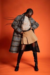 Юбка в складку H&M, бежевый